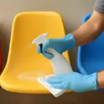 Sanificare le superfici in plastica colorata: l’accorgimento fondamentale che evita lo scolorimento
