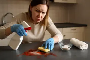 Come eliminare le macchie ostinate sui piani cucina? Le soluzioni poco conosciute